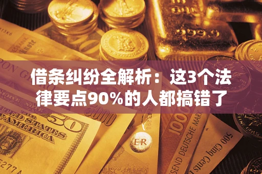 武汉借条纠纷全解析：这3个法律要点90%的人都搞错了