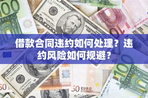 武汉借款合同违约如何处理？违约风险如何规避？