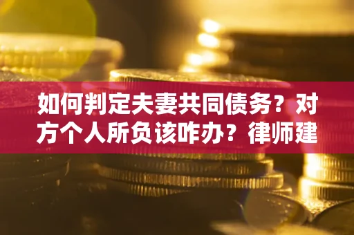 武汉如何判定夫妻共同债务？对方个人所负该咋办？律师建议